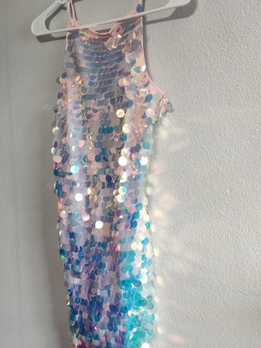 NWT Forever 21 large sequins pink purple womens mini dress halter neck
